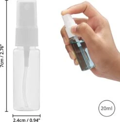 Belle Vous Mini 20ml Verstuiver Spray Flesjes (30 Pak) - Fijne Mist Spray Flesjes Met Doppen - Navulbaar Anti Lek Plastic Fles Voor Schoonmaken, Parfums, Essentiele Oliën – Reisformaat -Parfum Winkel 1176x1200