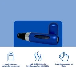 Cetins - Parfum Verstuiver Navulbaar - Mini Parfum Flesje - Reisflesje – Matt Blauw -Parfum Winkel 1200x1058 1