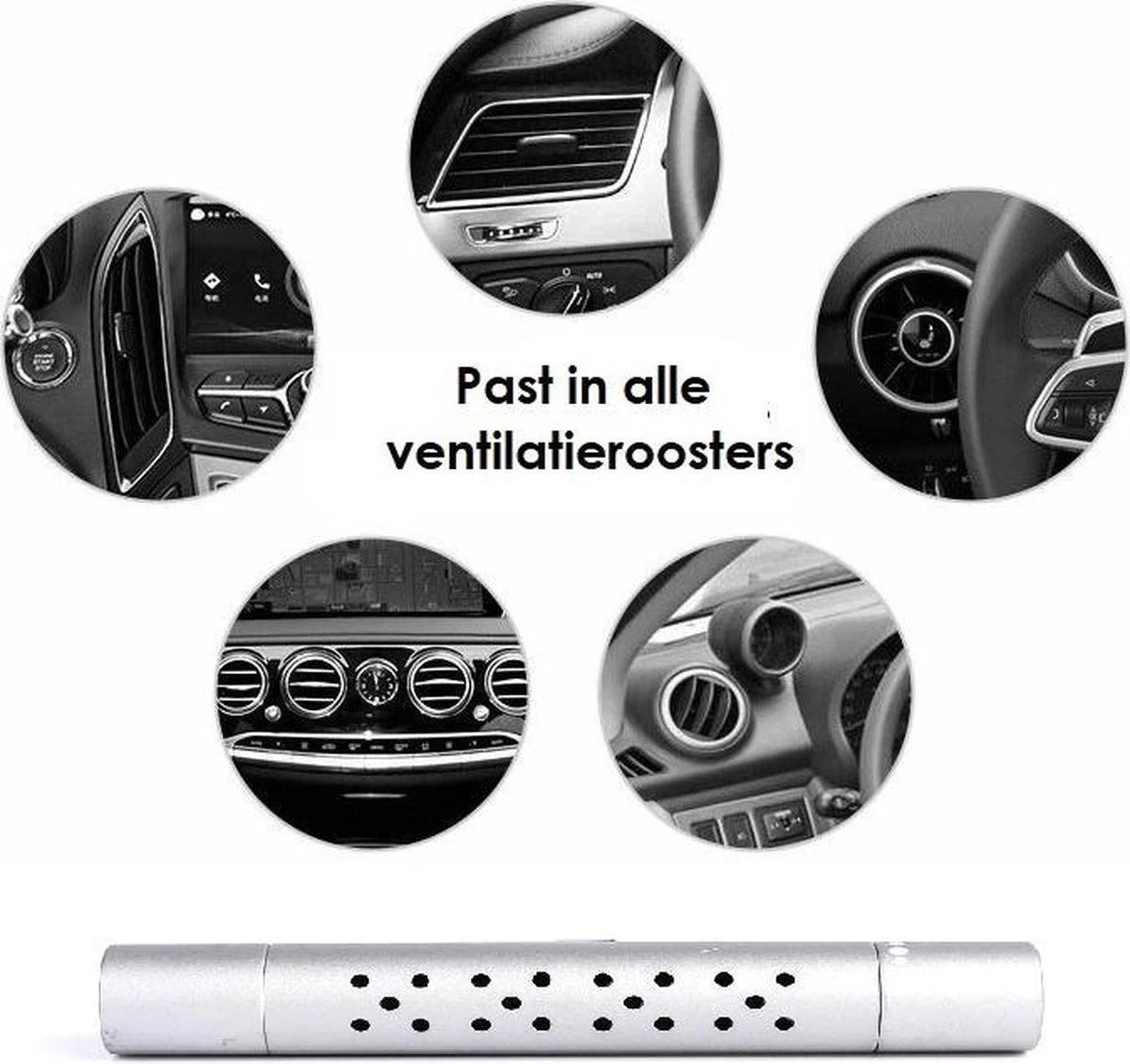 Autoparfum - Luchtverfrisser Auto - Inclusief 5 Geuren - Luxe Design - ZILVER - Aromatherapie - Ventilatierooster - Hervulbaar - Duurzaam - Verfrissend 6 Autoparfum - Luchtverfrisser Auto - Inclusief 5 Geuren - Luxe Design - ZILVER - Aromatherapie - Ventilatierooster - Hervulbaar - Duurzaam - Verfrissend - Afbeelding 4