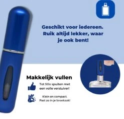 Cetins - Parfum Verstuiver Navulbaar - Mini Parfum Flesje - Reisflesje – Matt Blauw -Parfum Winkel 1200x1146 1