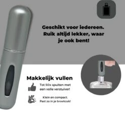 Cetins - Parfum Verstuiver Navulbaar - Mini Parfum Flesje - Reisflesje – Matt Grijs - -Parfum Winkel 1200x1146 2