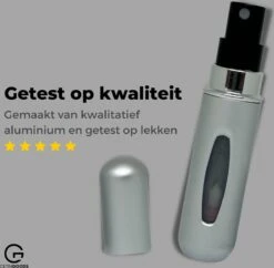 Cetins - Parfum Verstuiver Navulbaar - Mini Parfum Flesje - Reisflesje – Matt Grijs - -Parfum Winkel 1200x1175 1