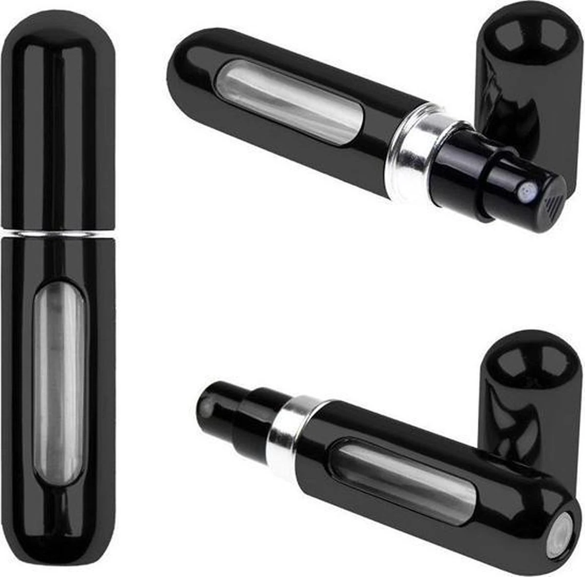 Mini Parfum Flesje | Lipstick Formaat Navulbare Parfum Verstuiver - Zwart 11 Mini Parfum Flesje | Lipstick Formaat Navulbare Parfum Verstuiver - Zwart - Afbeelding 9