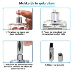 MaxedMore Navulbare Parfumverstuiver 5ml Zilver - 65 Keer Spraybare Parfum Verstuiver - Hervulbaar Tasverstuiver Voor Parfum - Meeneem Mini Geur Flesje Voor Op Reis - Lipstick Formaat Navulbaar Parfumflesje -Parfum Winkel 1200x1200 257