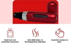 Cetins - Parfum Verstuiver Navulbaar - Mini Parfum Flesje - Reisflesje – Matt Rood -Parfum Winkel 1200x865