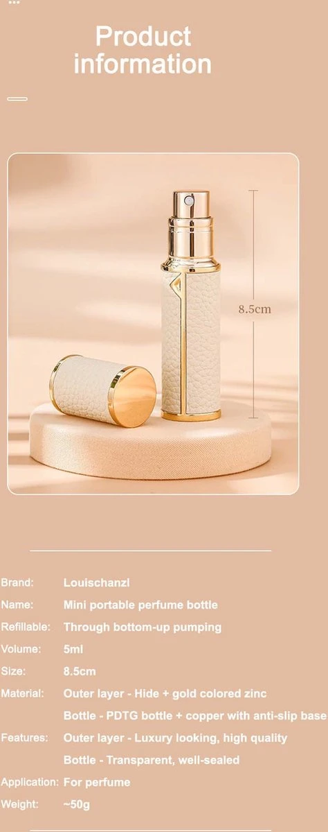 Hervulbare Parfumverstuiver-5ml-Mini Parfumverstuiver-Kleine Spuitfles Voor Parfum-Lege Parfumflesje Voor Op Reis Glasspray Draagbaar Parfumpakket Met Lederen Hoes - Mandarijn Groen 6 Hervulbare Parfumverstuiver-5ml-Mini Parfumverstuiver-Kleine Spuitfles Voor Parfum-Lege Parfumflesje Voor Op Reis Glasspray Draagbaar Parfumpakket Met Lederen Hoes - Mandarijn Groen - Afbeelding 4