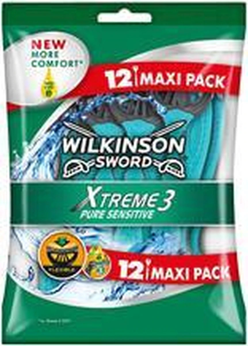Wilkinson Sword - Xtreme3 Pure Sensitive ( 12 Ks ) - Jednorázový Holicí Strojek Pro Muže 4 Wilkinson Sword - Xtreme3 Pure Sensitive ( 12 Ks ) - Jednorázový Holicí Strojek Pro Muže - Afbeelding 2