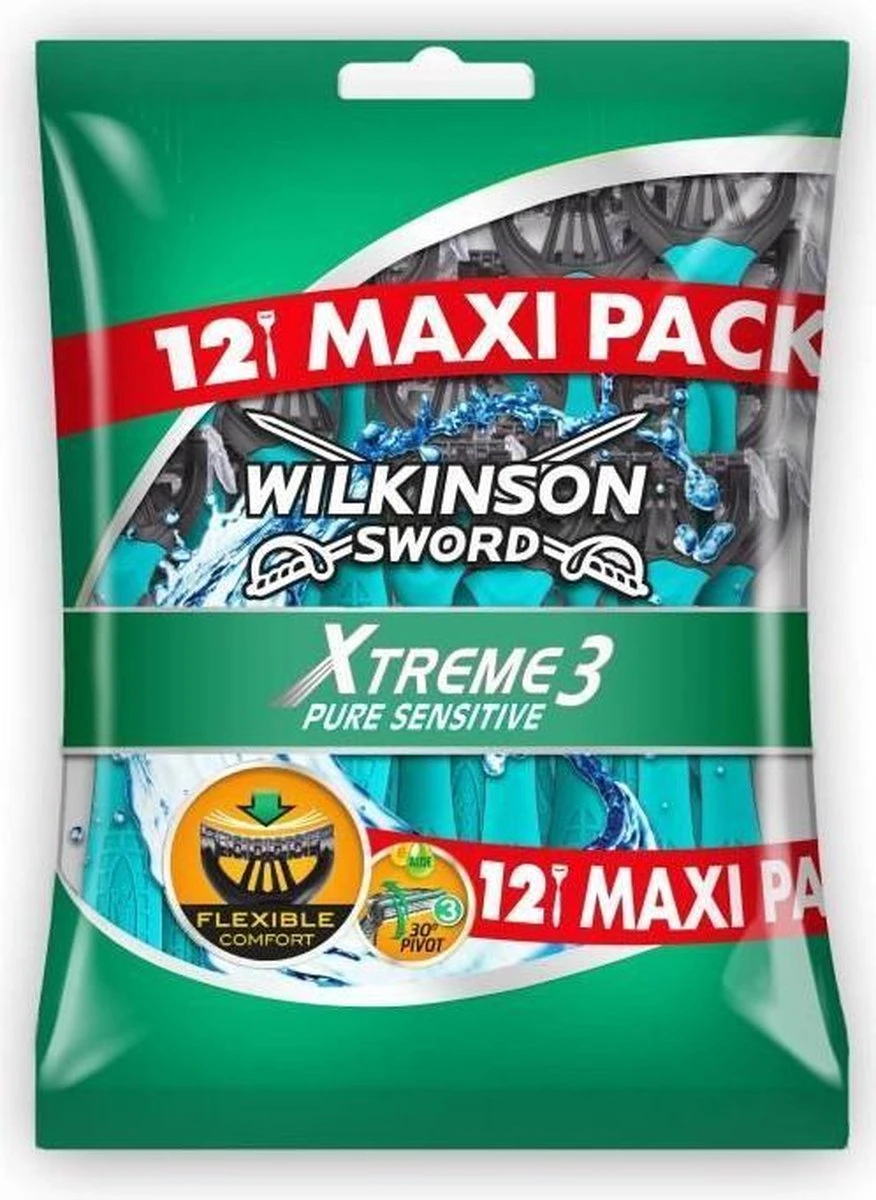 Wilkinson Sword - Xtreme3 Pure Sensitive ( 12 Ks ) - Jednorázový Holicí Strojek Pro Muže 3 Wilkinson Sword - Xtreme3 Pure Sensitive ( 12 Ks ) - Jednorázový Holicí Strojek Pro Muže