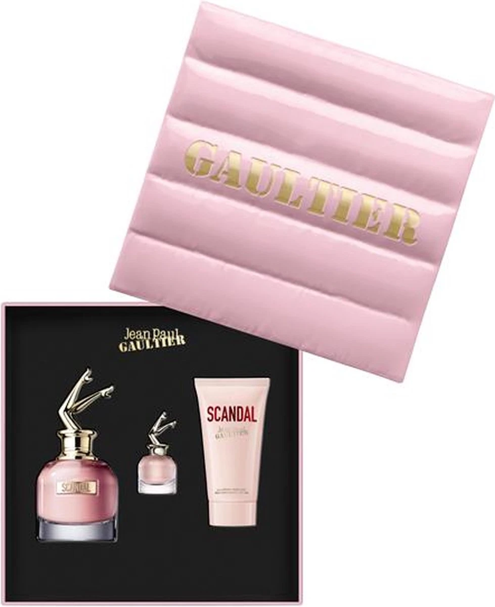Jean Paul Gaultier Scandal Giftset - 50 Ml Eau De Parfum Spray + 6 Ml Eau De Parfum Tasspray + 75 Ml Bodylotion - Cadeauset Voor Dames 3 Jean Paul Gaultier Scandal Giftset - 50 Ml Eau De Parfum Spray + 6 Ml Eau De Parfum Tasspray + 75 Ml Bodylotion - Cadeauset Voor Dames
